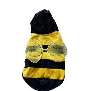 Pet New York small bumblebee costume with wings. Room for leash.